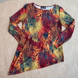 The Pyramid Collection Beautiful Colorful A-Symmetrical Tunic Sz Large